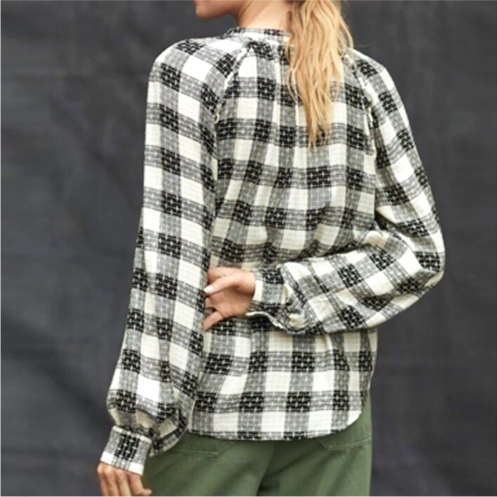 Anthropologie Pilcro Breezy Plaid Button Down Blouse Small - Picture 15 of 16